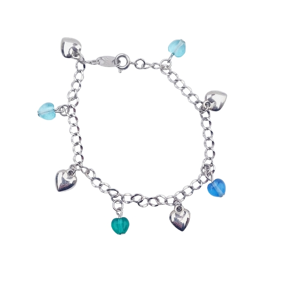 Avon Silver Heart Charm Bracelet - Picture 2 of 7